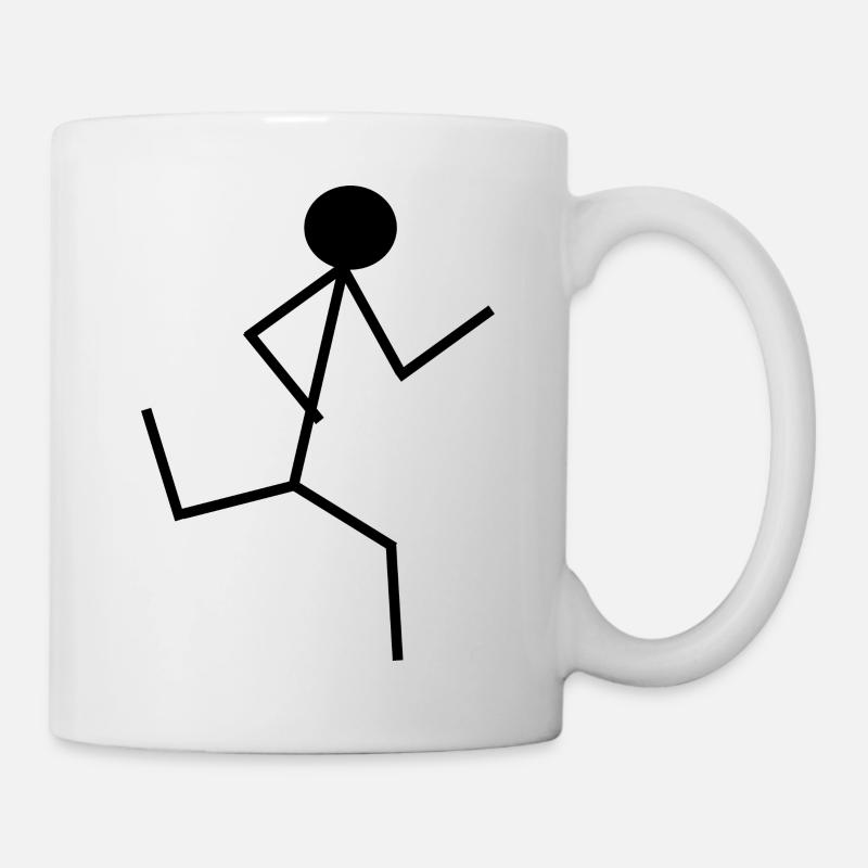 Stickman run schwarz - Tasse - Weiß