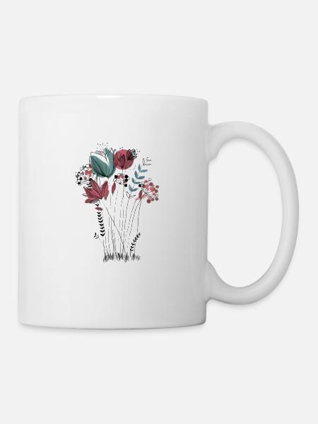 Vintage Blumen - Tasse - Weiß