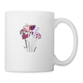 Vintage Blumen - Tasse - Weiß - Rechts