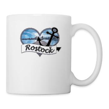 Rostock lettering with anchor | Yolo Artwork - Mug - white - Right