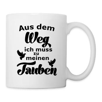 Taubenzüchter Taubenzucht Brieftauben Haustauben - Tasse - Weiß - Rechts
