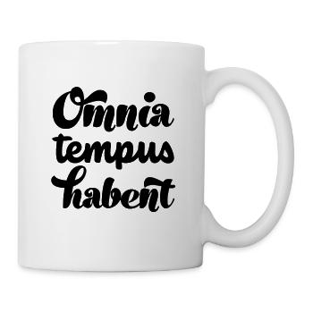 Alles Hat Seine Zeit lateinischer Spruch Omnia Tem - Tasse - Weiß - Rechts
