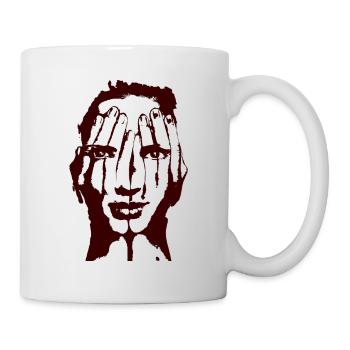Mains face à l'idée de cadeau d'art - Mug blanc - blanc - Droite