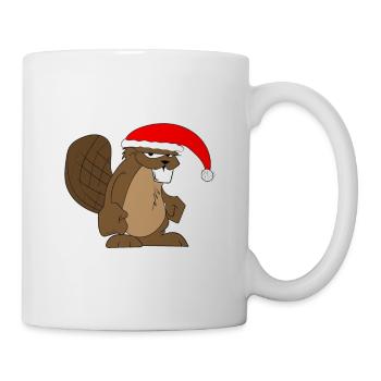 Biber Weihnachten Geschenkidee Weihnachtsgeschenk - Tasse - Weiß - Rechts