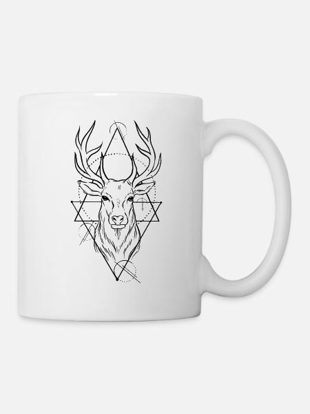Deer geometry design - Tasse - Weiß
