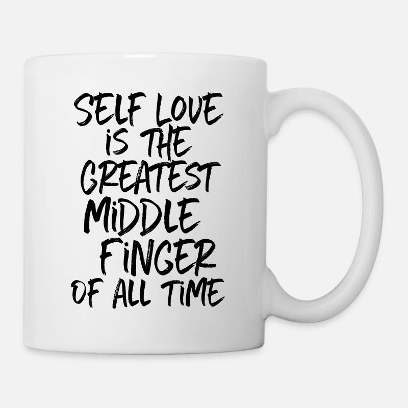 Selbstliebe Selbstachtung Selbstbewusstsein Yoga - Tasse - Weiß
