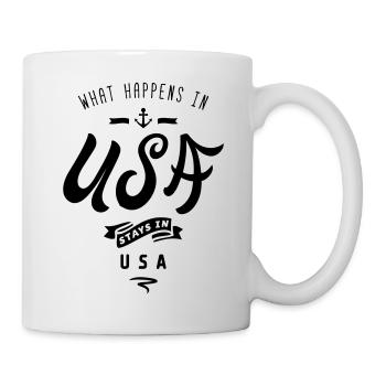 what happens in usa stays in usa - Tasse - Weiß - Rechts