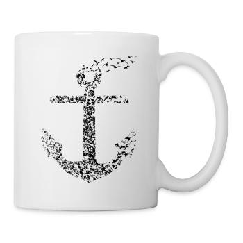 Möwe Anker Küste Geschenkidee Seefahrt - Tasse - Weiß - Rechts