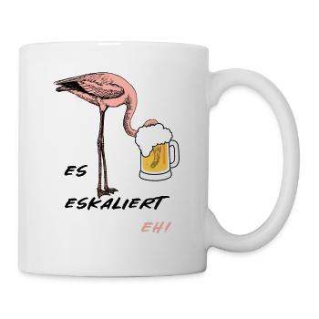 Flamingo Bier Alkohol saufen cooler Spruch - Tasse - Weiß - Rechts