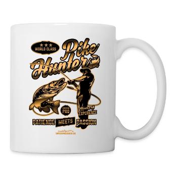 Angler Design "World Class Pike Hunter" - Tasse - Weiß - Rechts