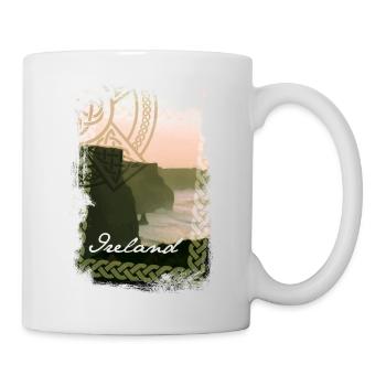 Irland T Shirt Design Steilküste - Tasse - Weiß - Rechts