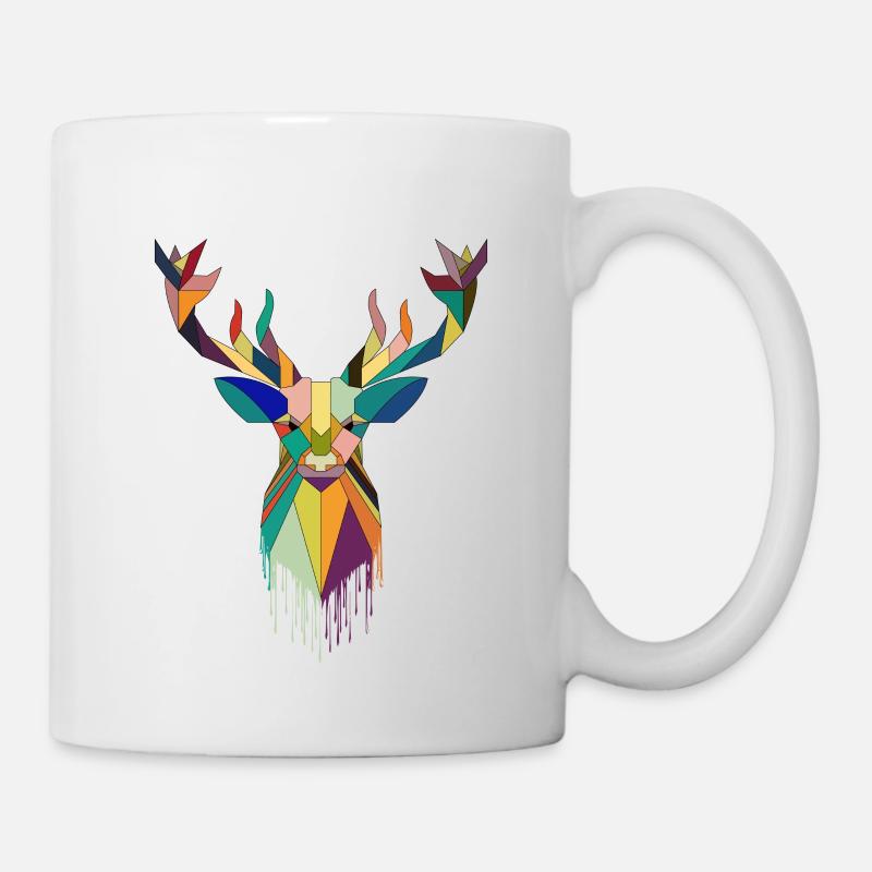 Natur bunter Hirsch - Tasse - Weiß