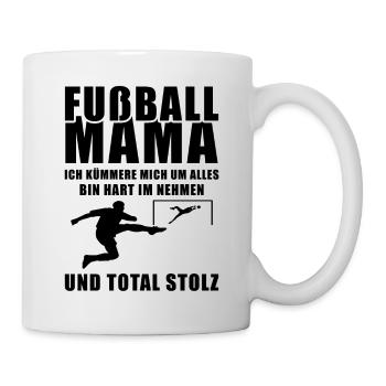 Fussball Mama Stolz Sport Geschenkidee - Tasse - Weiß - Rechts