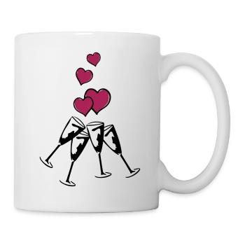 glasses hearts - Tasse - Weiß - Rechts