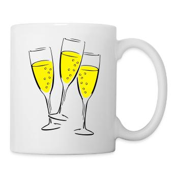 sekt glaeser illustration - Tasse - Weiß - Rechts