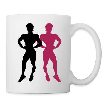 muscle woman fitness - Tasse - Weiß - Rechts