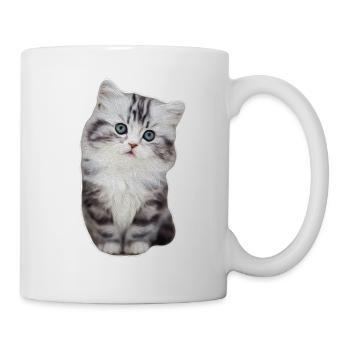 Niedliches Kätzchen Mietzekatze Samtpfote Katze - Tasse - Weiß - Rechts