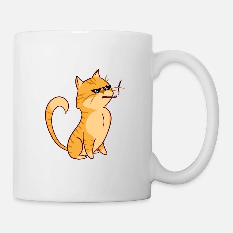 thug cat // thug cat // smoking cat - Mug - white