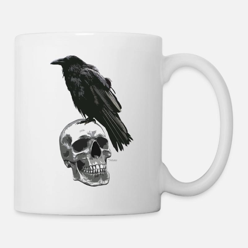 Krähenschädel - Tasse - Weiß