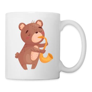 Ours & saxophone - Mug blanc - blanc - Droite