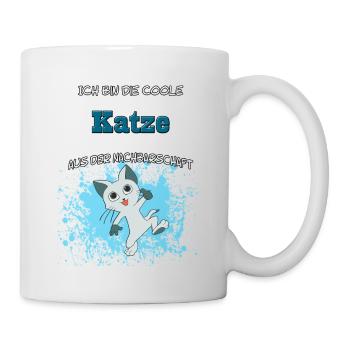 Coole Katze der Nachbarschaft - Tasse - Weiß - Rechts