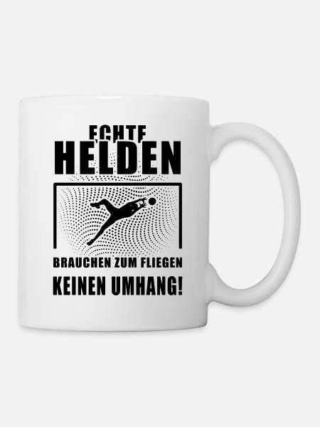 Echte Helden Torwart Torhüter Fußball Geschenk - Tasse - Weiß