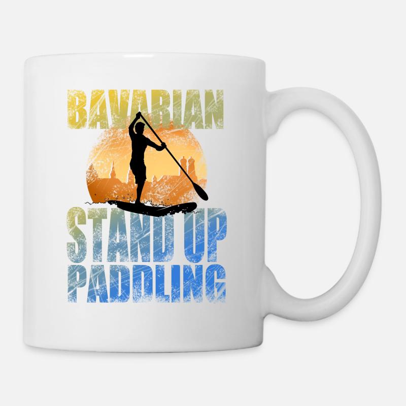 Bavarian Monkey Stand Up Paddling München - Tasse - Weiß