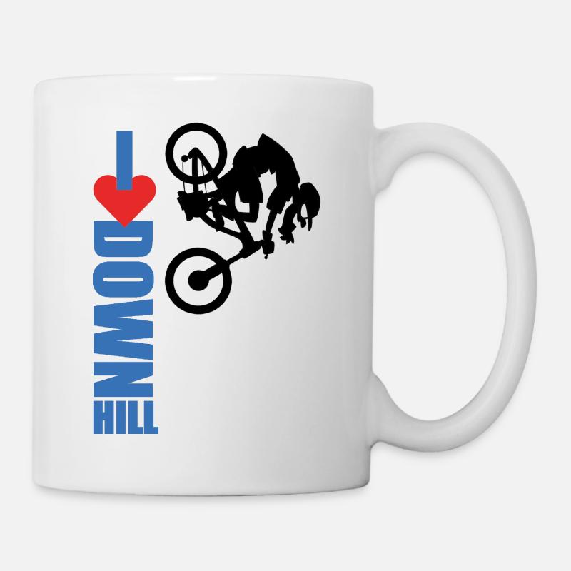 Bavarian Monkey Ich liebe Downhill Rennradler - Tasse - Weiß