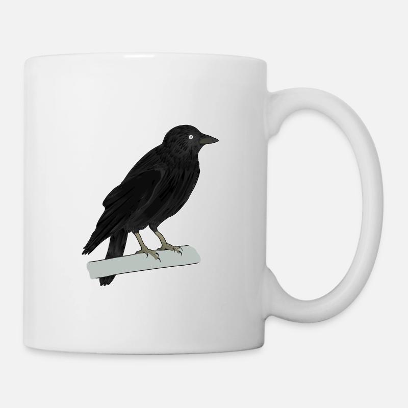 Jackdaw raven bird - Mug - white
