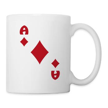 Carte à jouer as de diamants - Mug blanc - blanc - Droite