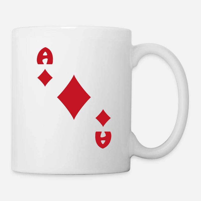 Carte à jouer as de diamants - Mug blanc - blanc