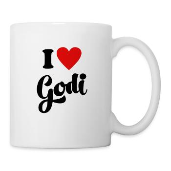 Godi Ich liebe Godi I love Godi Patentante Geschen - Tasse - Weiß - Rechts