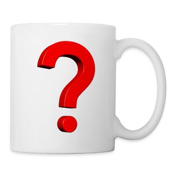 3D Fragezeichen rot - Tasse - Weiß - Rechts
