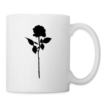 Schwarze Rose - Tasse - Weiß - Rechts