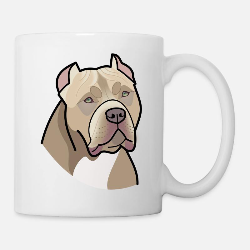 American Bully - Kopf (Farben) - Tasse - Weiß