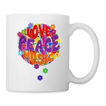 Flower Power Hippie LOVE PEACE MUSIC 2 - Mug - white - Right