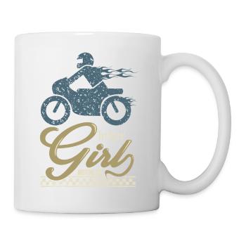BIKER GIRL motorcycle christmas gift biker tshirt - Mug - white - Right