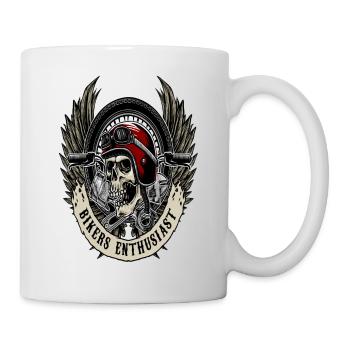 Schädel Biker shirt Skull Biker - Mug blanc - blanc - Droite