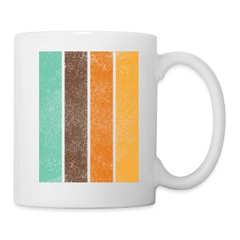 Fond de motif de rayures arc-en-ciel rétro - Mug blanc - blanc - Droite