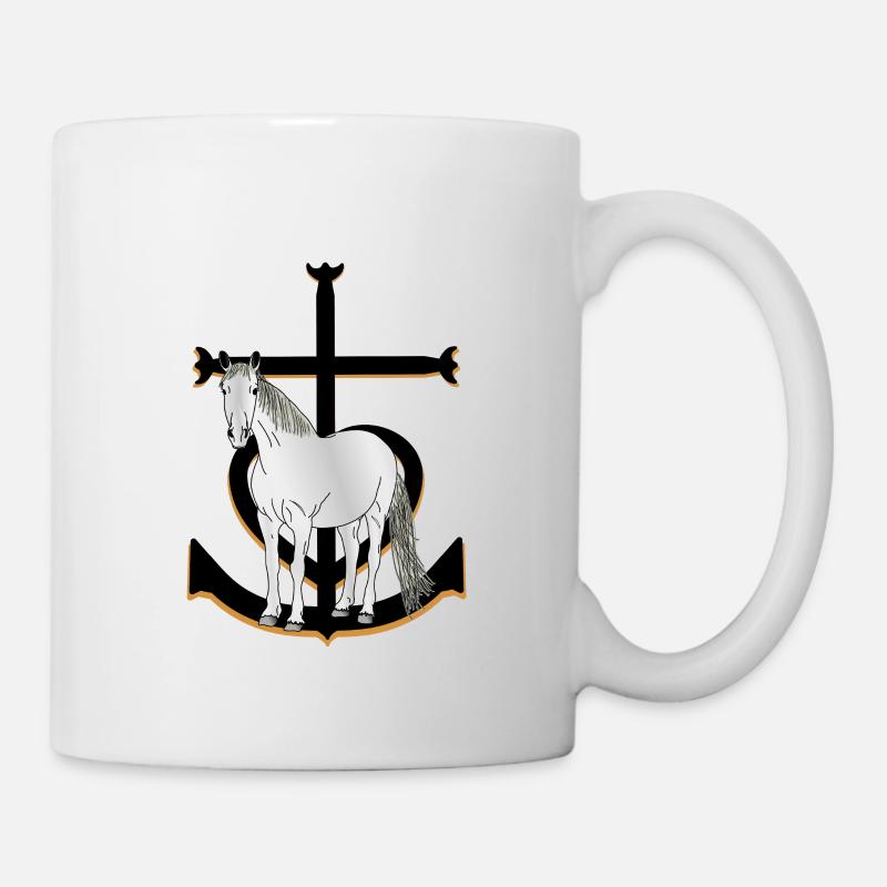 Camargue : cheval sur croix des gardians - Mug blanc - blanc