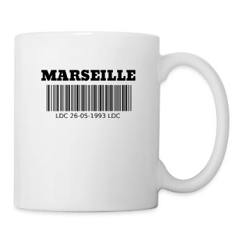 Marseille Code barre OM - Mug blanc - blanc - Droite