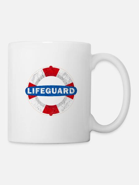 Bademeister Rettungsring Pool - Tasse - Weiß