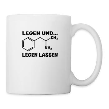 Legen und lassen Speed Pep Ballern Techno MDMA XTC - Tasse - Weiß - Rechts