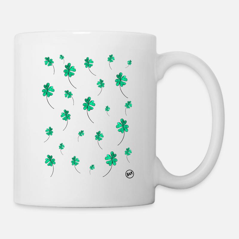 *BAM* be_a four-leaf clover (green) - Tasse - Weiß