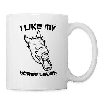 J'aime mon cheval rire - Mug blanc - blanc - Droite