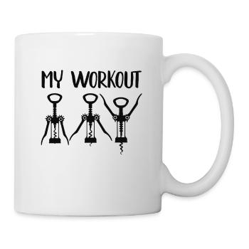 My Workout Fitness Wine Yoga Women Sport Funny - Mug blanc - blanc - Droite