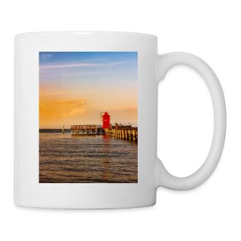 phare coucher de soleil lignano italie - Mug blanc - blanc - Droite