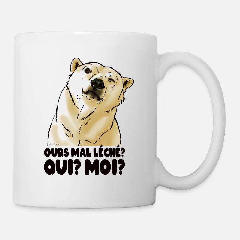 Ours mal léché! (texte noir) - Mug blanc - blanc