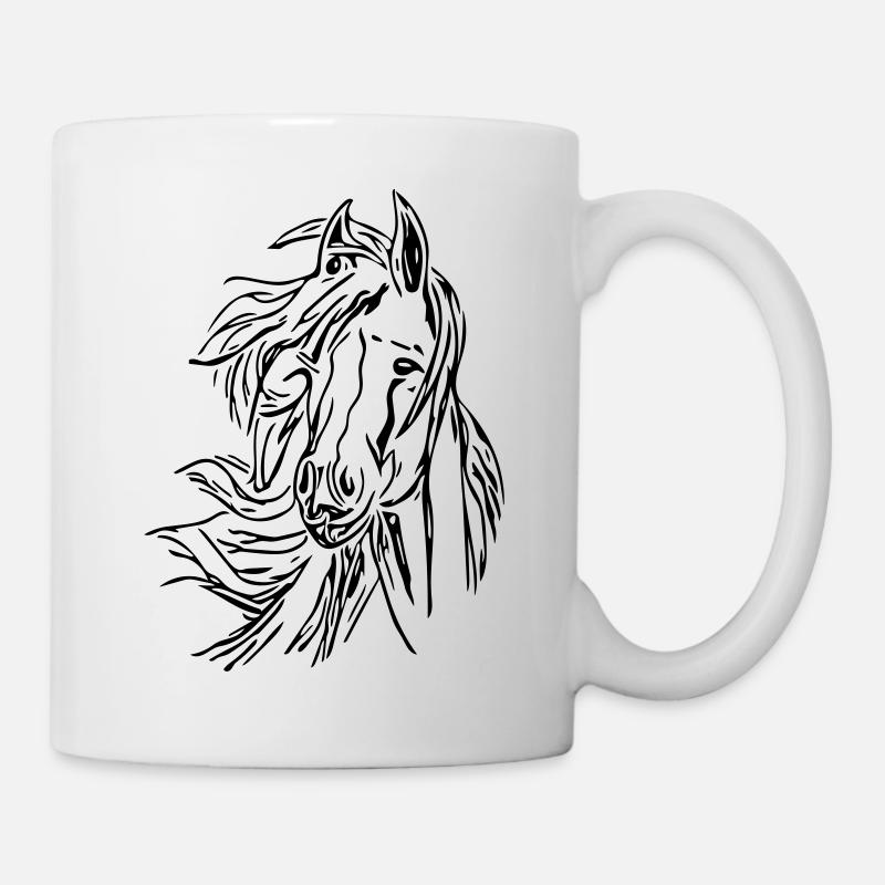 Pferd - Kopf Vector - Tasse - Weiß