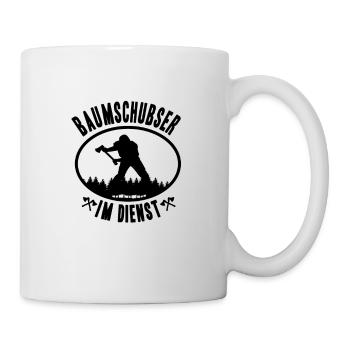 Baumschubser Holzfäller Papa Shirt Lustig Spruch - Tasse - Weiß - Rechts